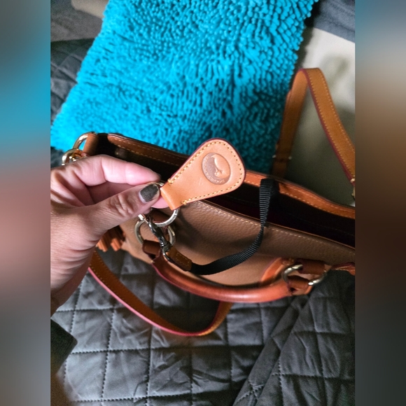 Dooney & Bourke Tan and Brown Leather Satchel - Picture 4 of 8